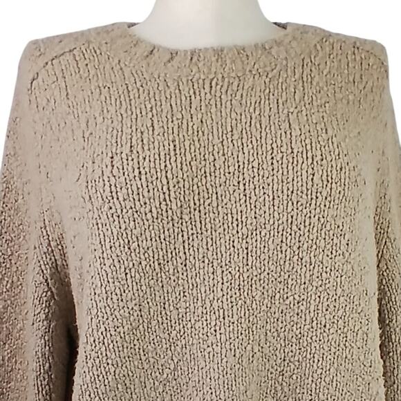 Vince Women's SZ L Saddle Sleeve Pullover Italian Wool Color: Soil $425 - Picture 5 of 10